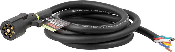 Substituição do CURT 56602 7-Pin RV Blade Trailer Wiring Harness Plug, Cabo de 8 pés com Fios Inacabados, preto