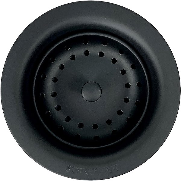 Válvula de dreno para pia 3.5 SinkSense com cesto estilo poste, preto fosco.
