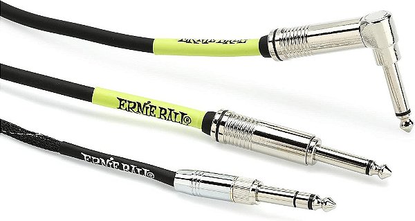 Cabo de Combinação de Instrumento e Fone de Ouvido Ernie Ball, 18ft, preto (P06411)
