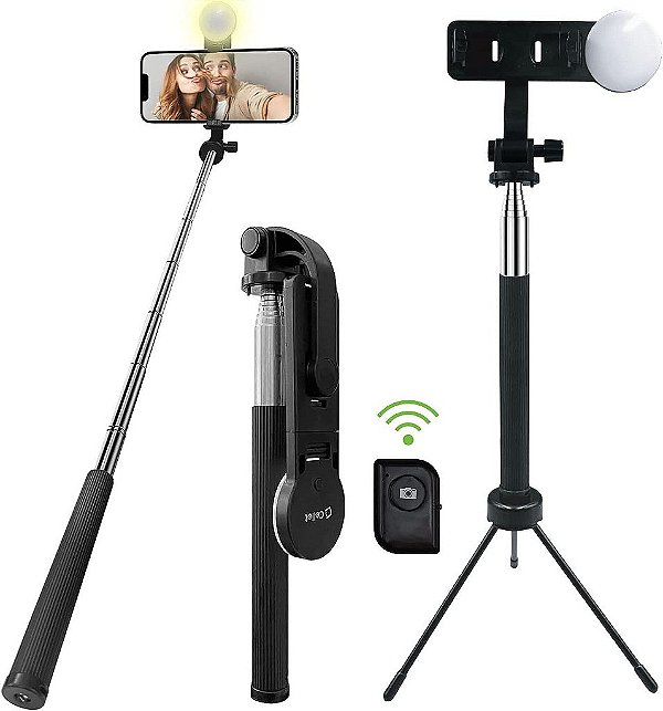 Bastão de Selfie sem fio da Cellet com Tripé e Controle Remoto para Smartphones, GoPro, Câmera de Ação, iPhones, Galaxy Phones, Google Pixel, Moto.