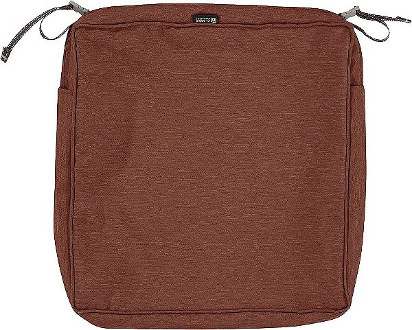Capa de almofada para assento externo quadrado 19 x 19 x 3 polegadas, resistente à água, resistente ao desbotamento Montlake FadeSafe Classic Accessories, capa de almofada para móveis de pátio, vermel