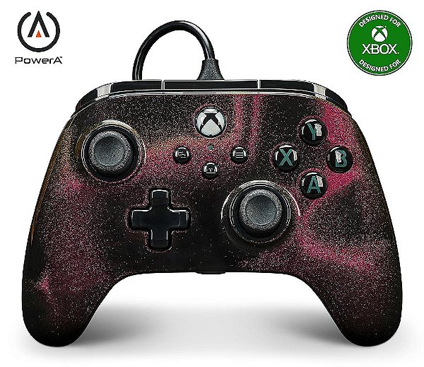 Controle com Fio PowerA Advantage para Xbox Series X|S - Sparkle, gamepad, controle com fio para videogame, controle de jogos, USB-C, funciona com Xbox One, Licenciado oficialmente para Xbox.