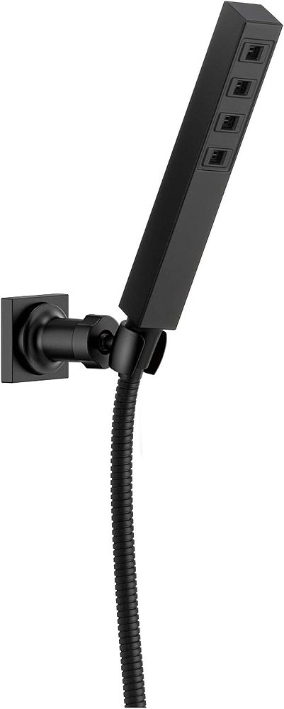 Chuveiro de Mão Ajustável de Parede H2Okinetic, Preto Fosco, da Delta Faucet 55567-BL