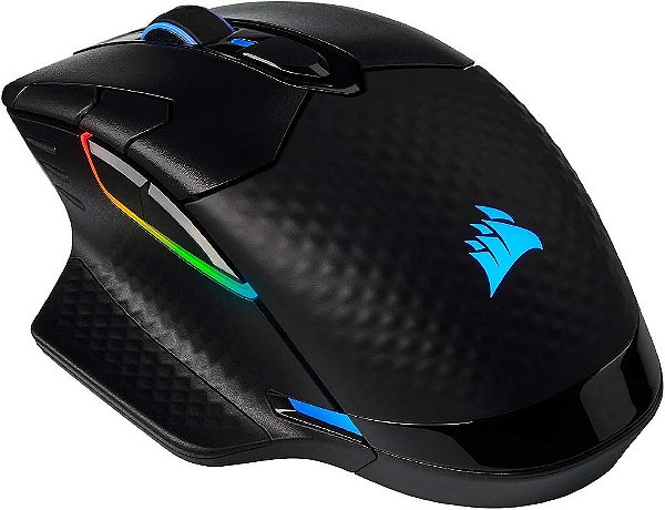 Mouse Óptico para Jogos Corsair Dark Core RGB Pro Wireless FPS/MOBA com Tecnologia SLIPSTREAM, Preto, LED RGB retroiluminado, 18000 DPI, Óptico, CH-9315411-NA