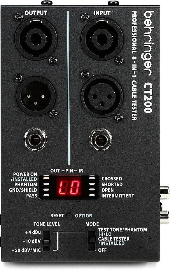 Testador de Cabos 8 em 1 Controlado por Microprocessador Behringer CT200