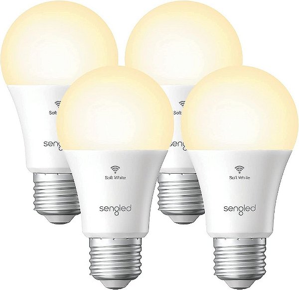 Lâmpadas Inteligentes Sengled Alexa, WiFi, que Funcionam com Alexa & Google Assistant, Branco Suave (2700K) Sem Necessidade de Hub, Equivalente a 60W, Alto IRC (Índice de Reprodução de Cor