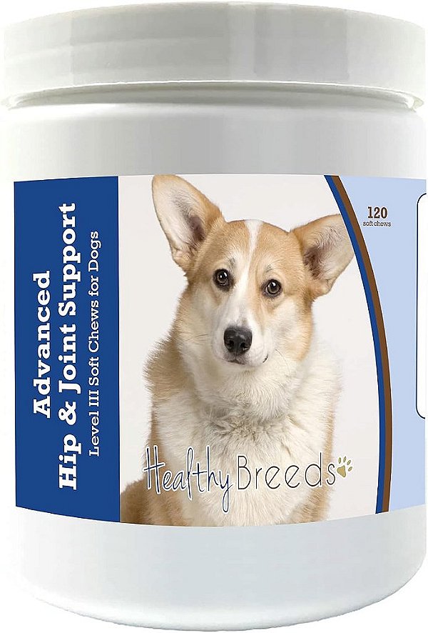 Suplemento Avançado para Quadril e Articulações de Corgi Cardigan Saúde Raças - Suporte Nível III em Mastigáveis para Cães - Promove uma Vida Ativa e Confortável com Glucosamina, Condroit