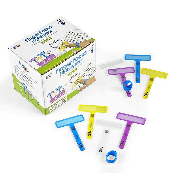 Marcador de foco nos dedos hand2mind, Ferramentas para dislexia para crianças, Tiras de leitura guiada, Ferramentas para TDAH, Sobreposições coloridas para leitura, Ferramentas de leitura para crianças,