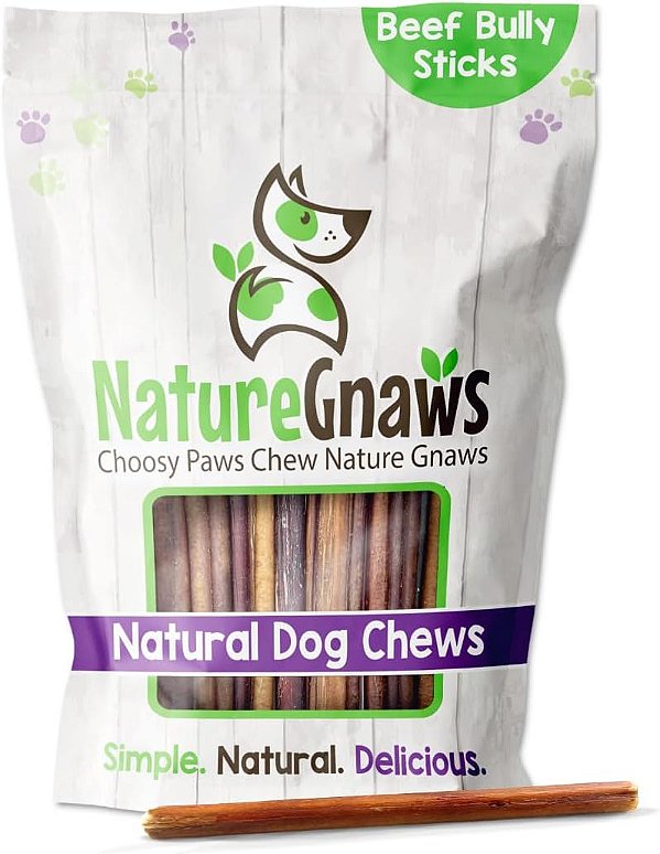 Nature Gnaws Variedade de Palitos de Bully para Cães Pequenos - Ossos de Carne Bovina Premium e Natural - Petiscos Simples e Duradouros para Mastigar - Livre de Couro Cru - 6 polegadas,