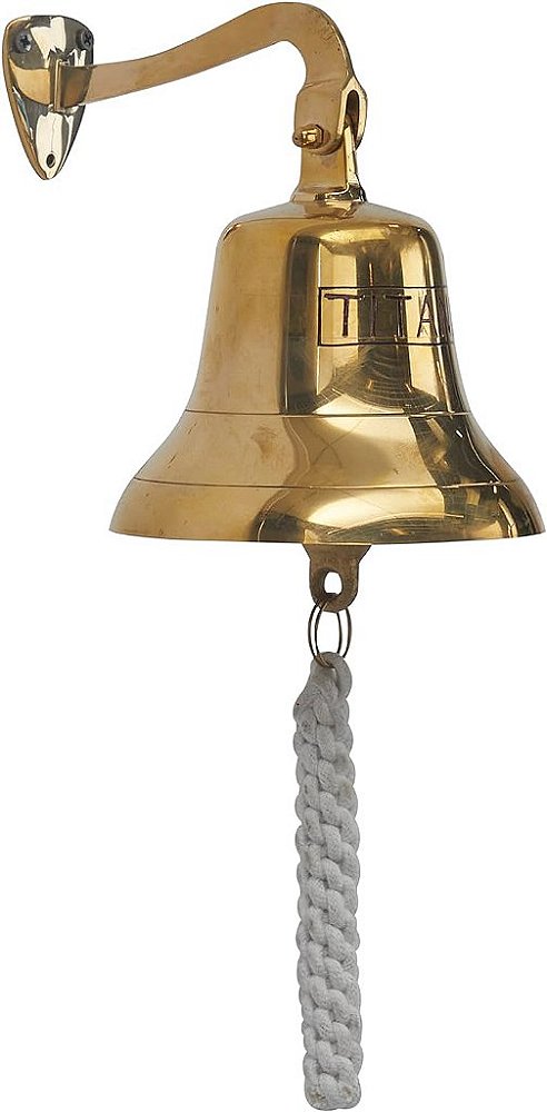 Sino Decorativo de Latão Deco 79 com Detalhes de Corda, 6 x 8 x 6, Dourado