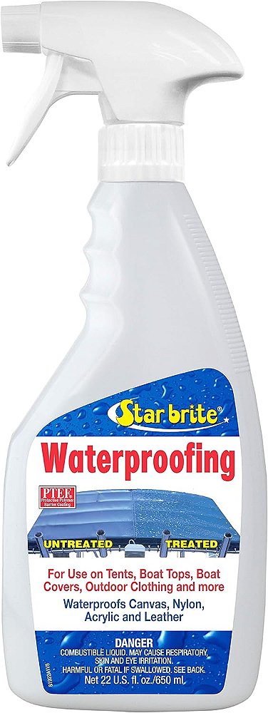 Spray Impermeabilizante STAR BRITE, Impermeabilizante + Repelente de Manchas + Proteção UV para Capas de Barcos, Capas de Carro, Tops Bimini, Barracas, Jaquetas, Mochilas, Botas,