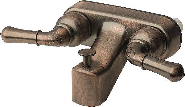 Substituto de Válvula de Torneira para Banheira e Chuveiro de Dois Manípulos Não Metálicos para RV/Motorhome - Acabamento em Bronze Escovado