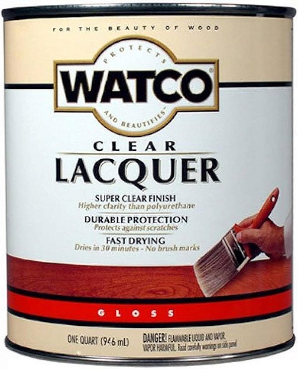 Acabamento de Madeira Transparente em Laca Rust-Oleum Watco 63041, Quarto, Brilho Transparente