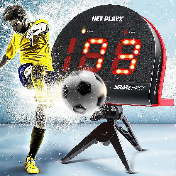 NetPlayz Radares de Futebol, Equipamento de Treinamento com Sensores de Velocidade (Radares Hands-Free, Armas de Velocidade de Chute | Presentes de Futebol, Gadget de Alta Tecnologia e Equipamento para Jog