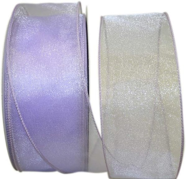Fita de Borda com Fio Reliant Ribbon 99908W-051-40K Sheer Lovely Value, 2-1/2 polegadas x 50 jardas, Orquídea