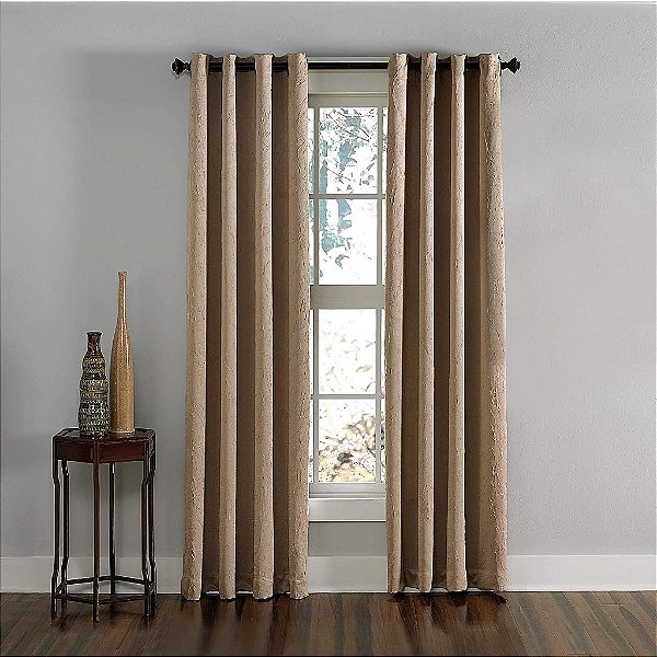 Painel de Cortina com Ilhós Lenox da Curtainworks, 50 x 120 pol, Taupe