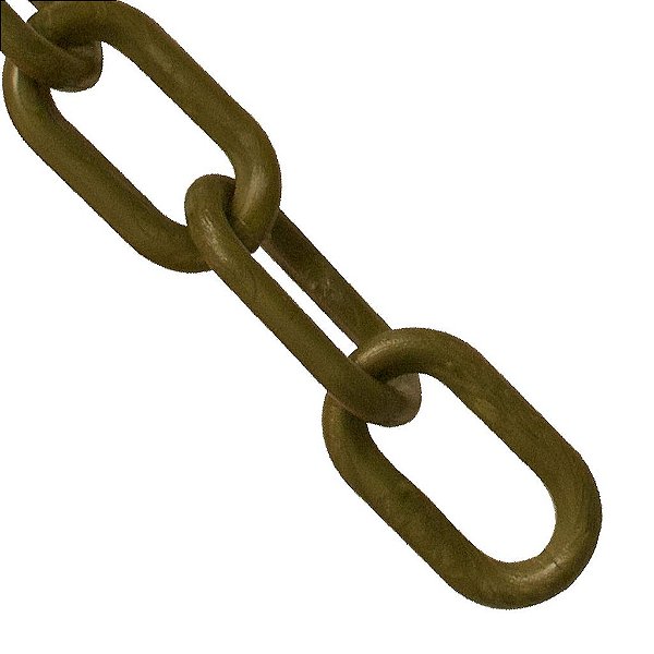 Corrente de Barreira de Plástico Sr. Chain, Cáqui Dourado, Diâmetro do Elo de 2 Polegadas, Comprimento de 50 Pés (50007-50)