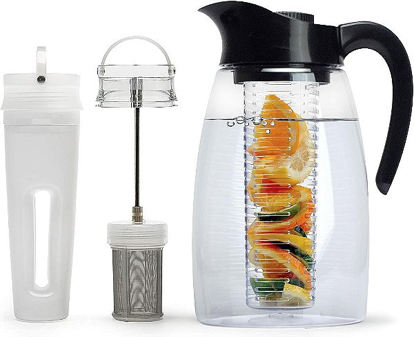Sistema de Bebidas Primula Flavor-It, Inclui Núcleo de Infusor de Frutas de Grande Capacidade, Núcleo de Infusor de Chá e Núcleo de Refrigeração, Jarra Segura para Lava-L