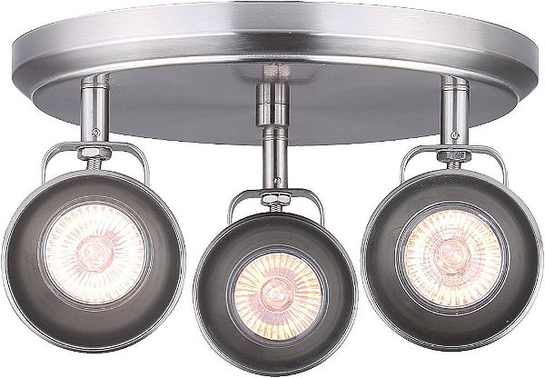 CANARM ICW622A03BN10 LTD Polo 3 Luzes de Teto/Parede, Níquel Escovado com Cabeças Ajustáveis