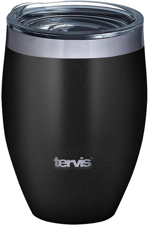 Tervis Copo de Viagem Isolado de Parede Tripla de Aço Inoxidável Revestido a Pó Mantém Bebidas Geladas e Quentes, 12oz, Sombra de Ônix