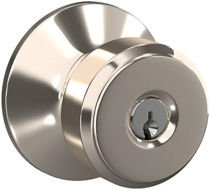 Maçaneta Bowery Schlage F51A BWE 618 PLY com fechadura de entrada com chave, acabamento em níquel polido
