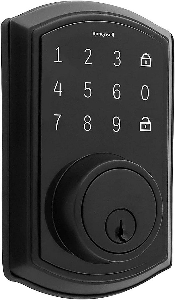 Trava de Porta Digital Honeywell com Tela Sensível ao Toque Eletrônica Fosca em Preto