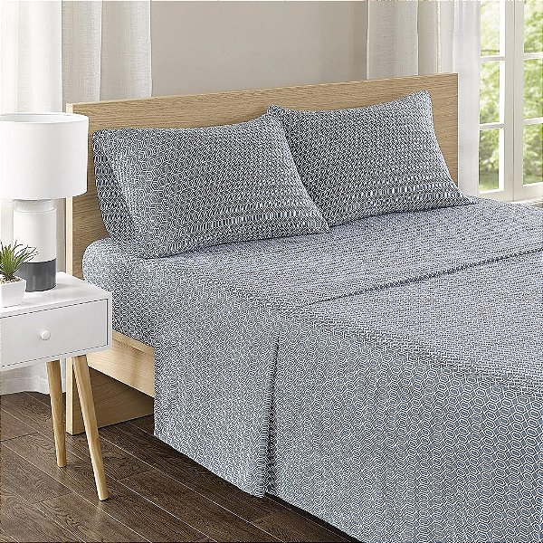 Espaços Confortáveis 100% Lençóis de Algodão Twin, Lençóis de Algodão Respirável, Naturalmente Frescos, Lençóis de Cama de Algodão Macio com Bolso Elástico de 14 que Serve