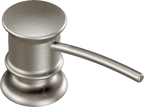 Moen Dispensador de Sabão de Cozinha Montado na Bancada em Aço Inoxidável Resistente a Manchas com Garrafa Recarregável Acima da Pia para Pia de Cozinha, 3944SRS