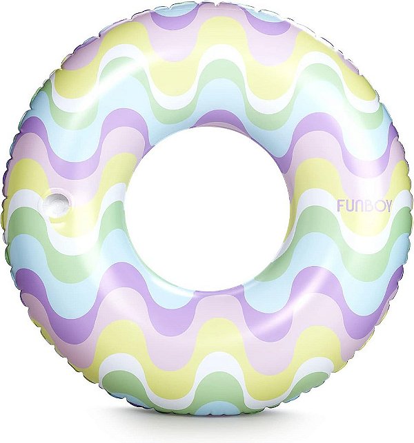 Bóia Gigante Inflável Retro dos Anos 70, Estilo Donut para Piscina, Balsa de Luxo para Festas de Verão na Piscina e Entretenimento