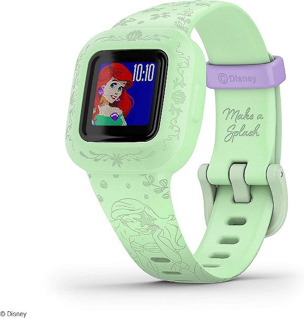 Garmin vivofit jr. 3, Monitor de Fitness para Crianças, à Prova d'Água, Bateria com Duração de Até 1 ano, Disney A Pequena Sereia