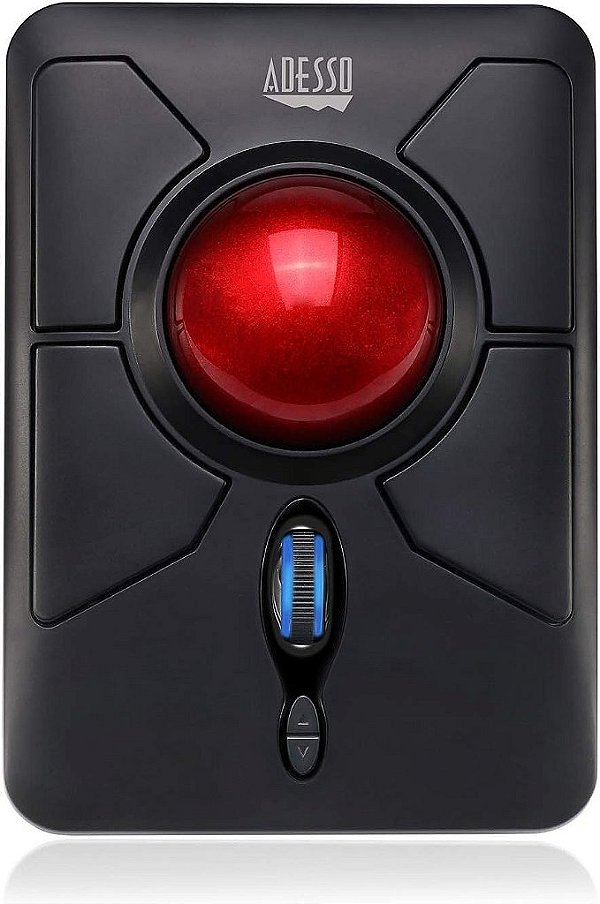 ADESSO iMouse T50 Mouse Trackball Ergonômico sem fio com receptor USB Nano, Design de 7 Botões Programáveis e Troca de DPI de 5 Níveis, para Mão Esquerda e Direita
