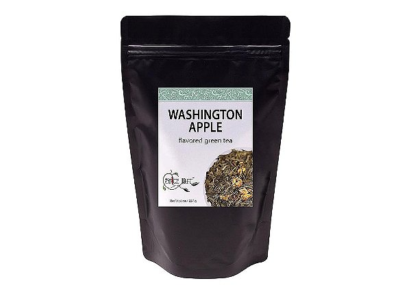 Maçã de Washington, Chá verde a granel - Maçãs secas com canela - Cafeinado, quente e gelado | 8oz a granel, 80-100 xícaras | The Spice Hut, Primeiro Gole de Chá