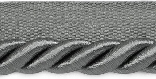 Acabamento por metro Hilda 3/8 Cordão de lábio torcido, acabamento versátil para artesanato DIY, molduras, decoração de casa e itens de moda, corte de 20 jardas, pewter