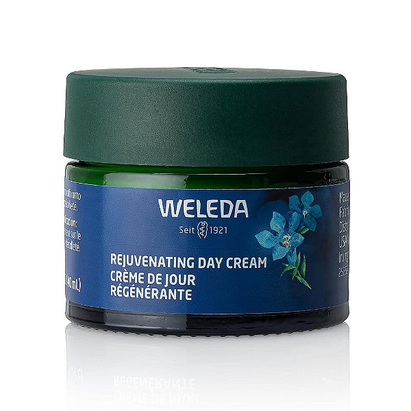 Creme Rejuvenescedor para o Rosto Weleda, 1,3 Onças Líquidas, Hidratante Vegetal Rico com Gentiana Azul e Edelvais.