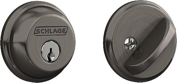 Trinco SCHLAGE B60N620, chaveado de 1 lado, pewter antigo