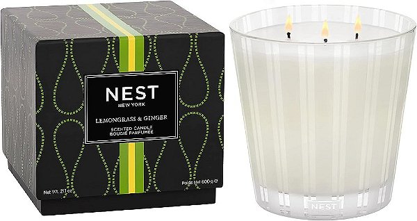 Vela de 3 pavios NEST Fragrances - Capim-limão & Gengibre, 21.2 oz