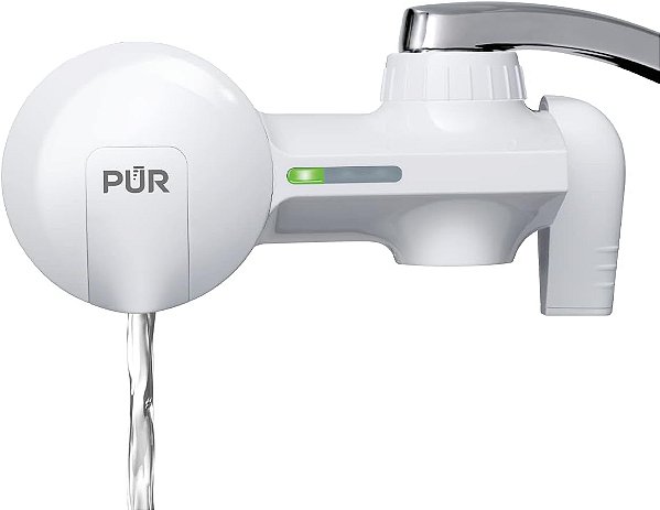 Sistema de Filtração de Água para Torneira PUR, Filtro Potente 2 em 1 com Redução de Chumbo, Horizontal, Branco, PFM150W