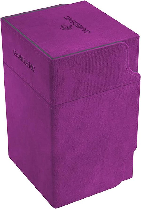 Caixa de Baralho Conversível XL Gamegenic Watchtower 100+ | Armazenamento para Cartas com Protetor de Jogo de Cartas | Superfície Nexofyber | Armazena até 100 Cartas | Cor Roxa | Fabricado pela Game
