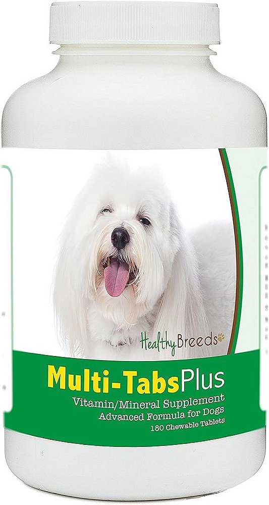 Tabletes mastigáveis ​​multi-tabs Healthy Breeds Coton de Tulear Plus 180 Contagem