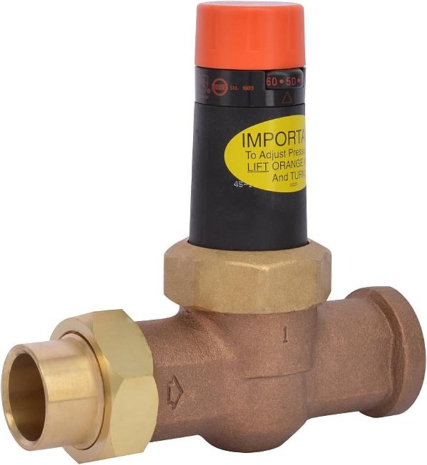 Válvula Reguladora de Pressão (PRV) Cash Acme 1 Polegada EB25 com União de Solda Única, 45 PSI, 23954-0045