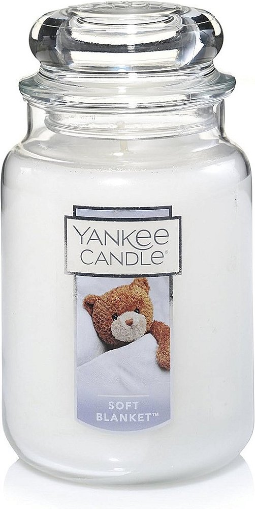 Vela Yankee Candle Soft Blanket Perfumada, 22oz Clássica Grande de Único Pavio, Mais de 110 Horas de Queima