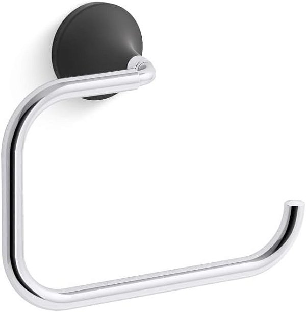 Kohler 27428-CBL Tone- Anel de toalha, cromado polido/preto fosco