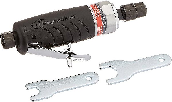 Retífica Pneumática Ingersoll Rand 3107G da Série Edge - 1/4, Resistente, Reta, Empunhadura Ergonômica, Construção com Rolamento de Esferas, Ferramenta Leve, Preto.