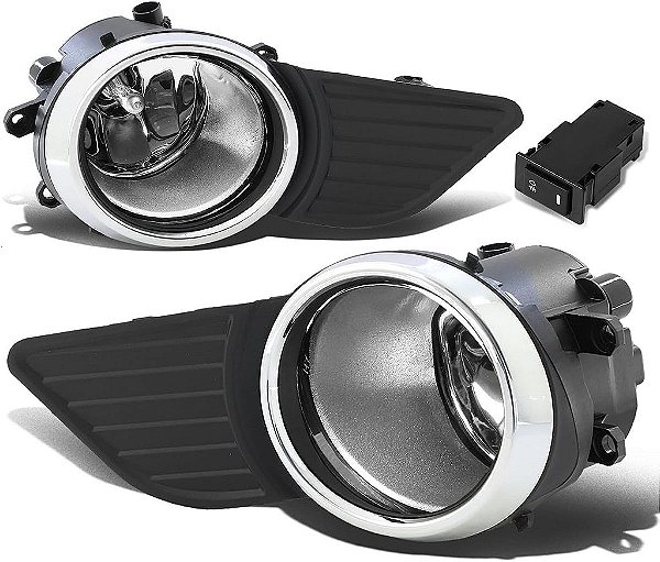 Luz de neblina do para-choque dianteiro DNA MOTORING FL-ZTL-221-CH com interruptor Lado do motorista e do passageiro Aumentar a visibilidade [Compatível com Sienna 11-17]