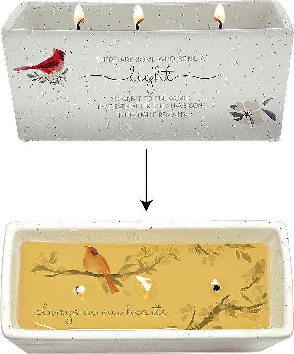 Pavilhão - Sempre em Nossos Corações - Vela de Cera de Soja 100% de 12 oz com Triplo Pavio - Fragrância Floral de Tranquilidade - Mensagem Surpresa de Revelação de Cera - Presente de