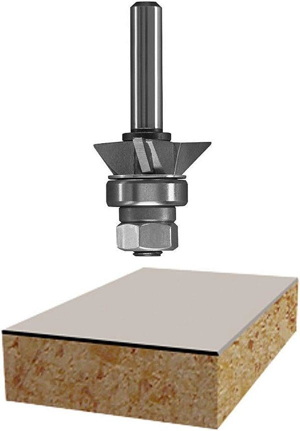 BOSCH 85423M 45 graus x 1/4 pol. Ponta de carboneto de 3 lâminas para montagem de corte viés