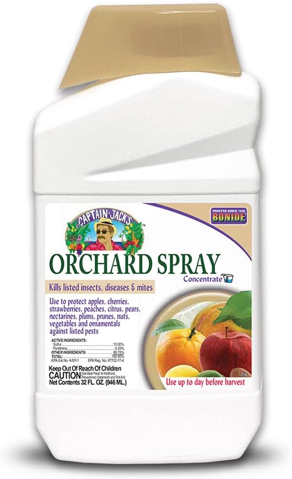 Pulverizador de Pomar de Citrus, Frutas e Nozes Bonide Captain Jack's, Concentrado de 32 oz, Fungicida, Inseticida e Acaricida Multiuso
