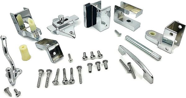 Ferragem para Porta Externa de Partição de Banheiro Harris Hardware DS-2-78 em Zamac Fundido, 7/8 pol. de Porta 1-1/4 pol. de Pilar.