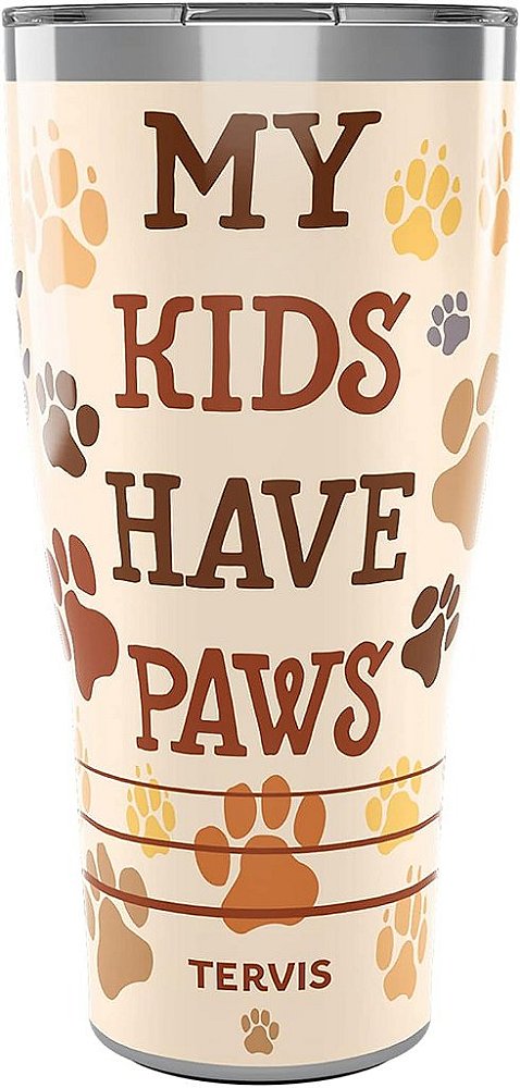 Caneca Tervis My Kids Have Paws com isolamento triplo de parede, 20oz, em aço inoxidável