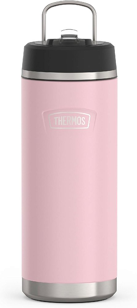Série ÍCONE DA THERMOS Garrafa de água de aço inoxidável com tampa de canudo, 32 onças, rosa do pôr do sol